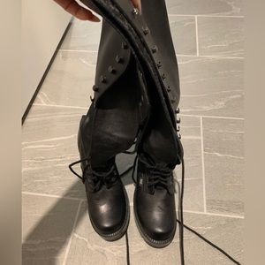 ROC Leather Platform Knee High Boots